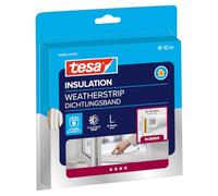 tesamoll Perfil P - Burlete de Caucho Autoadhesivo para Aislar Ventanas y Puertas y Sellar Huecos - Blanco - 10 m x 9 mm x 5.5 mm