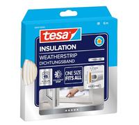 tesa Tira de silicona adhesiva Premium Flexible para sellar puertas y ventanas Blanco 6 m 8x7 mm