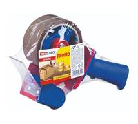 tesa Dispensador de cinta de embalar con rollo incluido, marrón 66 m x 50 mm