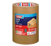 tesa tesapack STRONG PAPER - Cinta de embalaje de papel - 92% de materiales renovables - Rasgable a mano - Cinta de embalaje para paquetes medianos - Marrón - 3 rollos de 50 m x 50 mm cada uno