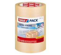 tesa Cinta de embalaje tesapack Ultra Fuerte PVC transparente 25 m x 50 mm Paquete 3 cintas