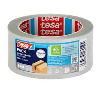 tesapack ULTRA STRONG RECYCLED - cinta de embalaje transparente (90% plástico reciclado), muy resistente al desgarro, para paquetes pesados, 66 m x 50 mm
