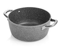 Tescoma 602474 - Cacerola antiadherente con efecto piedra, 24 cm de diámetro, 4,4 l de capacidad. i-PREMIUM Stone