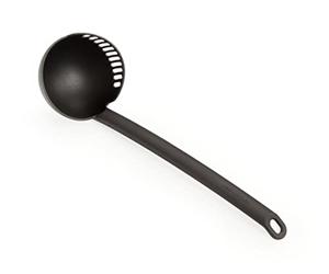 Tescoma - 638017, Space Line, Cucharón perforado, para escurrir, bordes altos, antiolores, nailon, negro