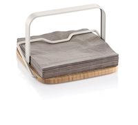 Tescoma 900823 Online, Servilletero de mesa, madera y metal, con sujetador de servilletas, 19,5 x 19 cm