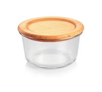 Tescoma 900848 - Recipiente de cristal con tapa de bambú, redondo, 0,8 litros, línea Online
