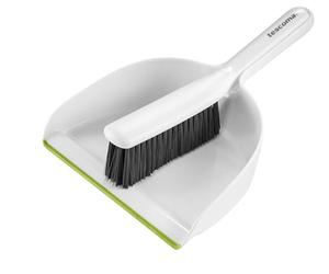 Tescoma 900944 - Escoba y recogedor de plástico blanco, línea ProfiMATE