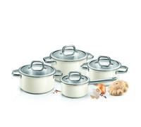 Tescoma batería de cocina DELIGHT, 8 pzs, blanca y acero inox