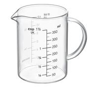 Tescoma DELICIA Vaso medidor de vidrio de 350 ml con asa y boquilla de vidrio de borosilicato resistente al calor con escala de medición ideal para medir líquidos, ingredientes y especias