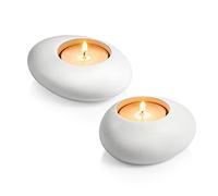 Tescoma Fancy Home - Portavelas de cerámica, Color Blanco, 10 x 4,3 x 15,6 cm, 2 Unidades