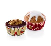 Tescoma - Pack 100 Moldes de Papel Ø 4 cm Delicia Navidad - Mini Cápsulas para Cupcakes y Repostería - Resistentes al Calor - Desechables