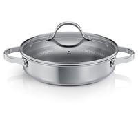 Tescoma Steelcraft 780564 - Cacerola con fondo antiadherente con tapa, 24 cm de diámetro, 2 asas, línea SteelCRAFT