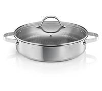 Tescoma Steelcraft 780568 - Cacerola con fondo antiadherente con tapa, 28 cm de diámetro, 2 asas, línea SteelCRAFT