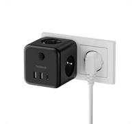 TESSAN 6 en 1 Cubo Ladron Enchufes Multiple con Interruptor,con 3 USB