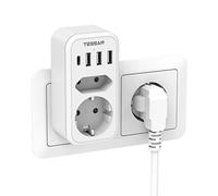 TESSAN Ladrón Enchufes con 1 USB C y 3 USB A