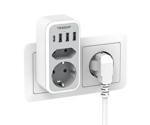 TESSAN Ladrón Enchufes USB con 1 Puerto Tipo C