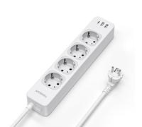 TESSAN Regleta Enchufes 7 en 1 con USB C y USB A, Alargador 2 Metros