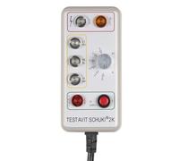 Testavit Comprobador de enchufes Schuki 2K con prueba FI con corriente residual nominal regulable, herramienta de electricista (pantalla LED, 230 V, comprobación segura), gris