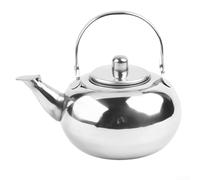 Tetera de acero inoxidable con colador, 1 L, apta para lavavajillas, boquilla antigoteo, para tés sueltos, café y té, color plateado (1,5 L)