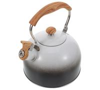 Tetera de Acero Inoxidable con Silbato para Estufa, Café y Leche | Mango de Madera, Uso en Gas y Cocina Eléctrica, Diseño Elegante y Minimalista, para Familia y Viaje