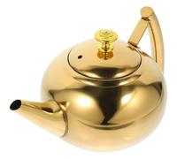 Tetera de Acero Inoxidable Dorada para Cocina, Gas y Té Diario | Apta para Leche E Infusiones Instantáneas, Agarre Aislado, Uso Doméstico, Acabado Simple