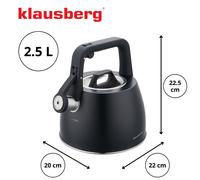 Tetera de acero inoxidable klausberg con silbato de acero con mango er