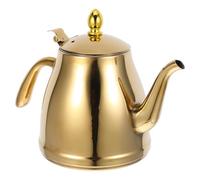 Tetera de Boquilla Larga de Acero Inoxidable Dorado, Elegante para Hogar | Resistente al Óxido Calor, Fácil de Sujetar, para Leche y Avena, Uso en Casa o Tienda