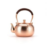 Tetera de Cobre Caldera Hervidor Vasija Decorativa con Diseño Tradicional y Preciso Asa con Recubrimiento Tejido Adecuada para Servicio de Té, Array, Original, 1L