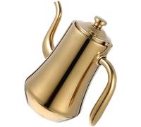 Tetera de Cocina de Acero Inoxidable Dorada 2l Filtro | Apta para Inducción y Hervido en Fogón, Diseño Compacto, Manejo Seguro, para Café y Leche