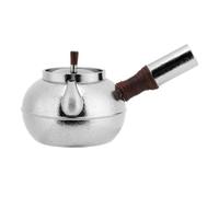 Tetera de Titanio Puro de 650 ml con Tapa con Hebilla, Acabado en Flor de Hielo, Pico de precisión, Mango Resistente al Calor para té