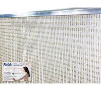 Tex family Cortina Pablo © con cuentas anti insectos beige de PVC antirruido - 120 x 220 cm