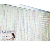 Tex family Cortina Pablo © de cuentas anti insectos multicolor de PVC antirruido con barra de metal - 100 x 220 cm