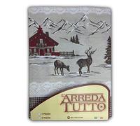 tex family Tela Decorativa cubretodo, Gran Foulard para Cubrir la Cama, el sofá, Tejido tirolés de montaña Rojo - 1 Plaza