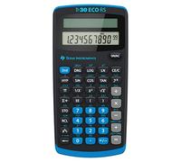 Texas Instruments Calculadora escolar TI-30 Eco RS FC pantalla 1 línea 10 dígitos solar negra