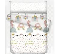 Textil-Home - Juego de Funda Nórdica Infantil de Microfibra de Poliéster Suave - Funda Edredón, Bajera y Funda de Almohada - Cama 90 150x220 Princess Bed 90cm - 90x190x20cm