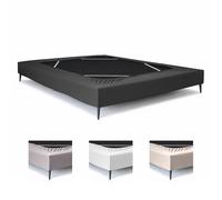 Textilhome Funda Canapé Somier Elástica Cama 150/160x200 cm Ajustable Gris