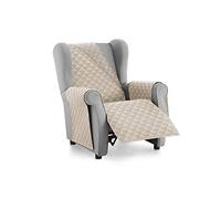 Textilhome Funda Sofá Malu 1 Plaza Sillón Relax Orejero Reversible Marfil | Ideal para mascotas y niños, protege el sofá de manchas, pelos, arañazos y desgaste diario.