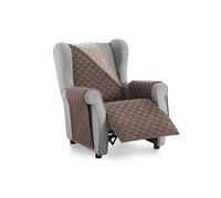 Textilhome Funda Sofá Malu 1 Plaza Sillón Relax Orejero Reversible Marron | Ideal para mascotas y niños, protege el sofá de manchas, pelos, arañazos y desgaste diario.