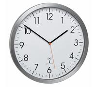 TFA 60.3527.55 Radio Reloj de Pared Análogo Barrido Movimiento 305MM Aluminio