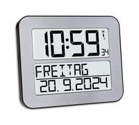 TFA 60.4512.54 - Reloj Digital Mural, Color Plata