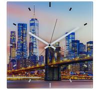 TFA - Analoge Funk-Wanduhr aus Glas NEW YORK 60.3531.90 - mehrfarbig