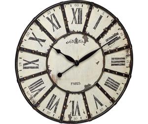 TFA - Analoge XXL Wanduhr VINTAGE 60.3039.02 - weiß