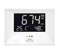 TFA Dostmann 31.5003 Medidor de CO2, Monitor de CO2 AIRCO2NTROL Life, con Temperatura y Humedad, función de Alarma, Color Blanco, 138 x 29 x 100 mm (Largo x Ancho x Alto)