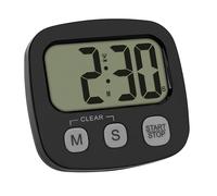 TFA Dostmann 38.2057.01 - Temporizador Digital Corto para Deportes, Cocina, Aprendizaje y cronómetro, magnético, Pantalla Grande, Temporizador de Cocina, Temporizador Deportivo, Color Negro