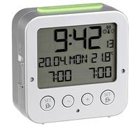 TFA Dostmann 60.2528 BINGO Radio Despertador electrónico con 2 alarmas (Plata)