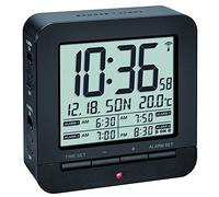 TFA Dostmann 60.2536 Radio Despertador Digital con 4 Tiempos de Alarma (Negro con baterías)