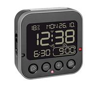 TFA Dostmann 60.2552.01 Bingo 2.0 - Despertador digital inalámbrico con indicador de temperatura y pantalla negativa (pantalla negra negativa con pilas)