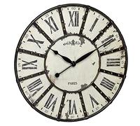 TFA Dostmann 60.3039.02 Reloj de Pared, Metal, 60 x 60 x 4.5 cm, Color Negro y Blanco