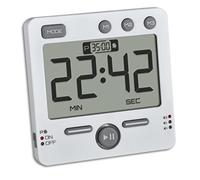 TFA Dostmann 99HOURS 38.2049.02 - Temporizador Digital y cronómetro (3 volúmenes, Temporizador de Cocina, Mesa con luz LED de Advertencia, función de Memoria, Color Blanco, 79 x 21,5 x 79 mm)