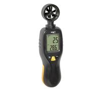 TFA Dostmann Anémómetro digital de sujeción, 42.6001.01, medidor de viento, indicador de temperatura, memoria de lectura, iluminado, escala de viento Beaufort, color negro